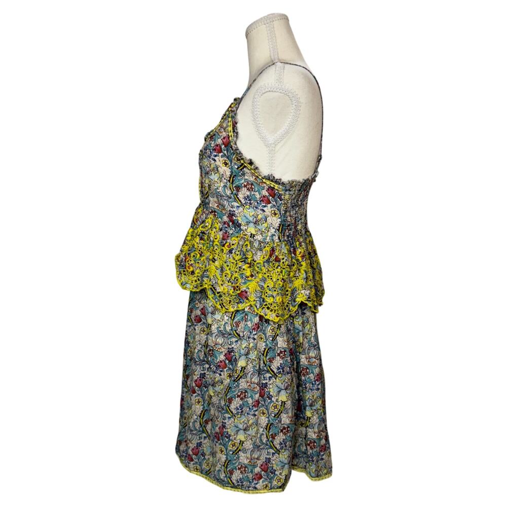 Anthropologie Barok Embroidered Floral Mini Dress Euro Summer Resort M Babydoll - Picture 12 of 16